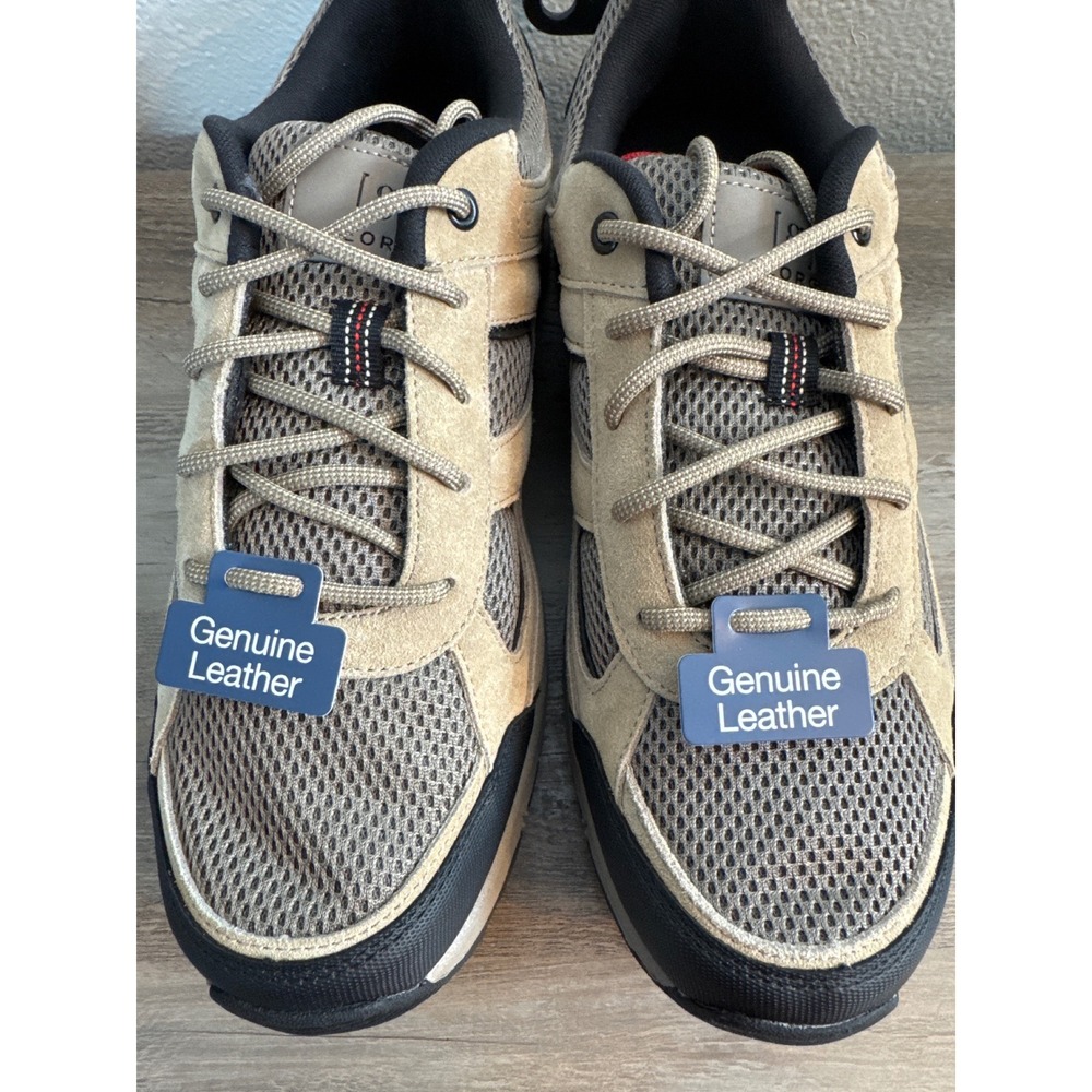 George Rugged Casual Mens Size 12 Tan Leather Mesh Sneakers MNGE44CA085 NEW